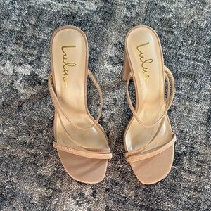 Lulu's Beige Strappy Heels